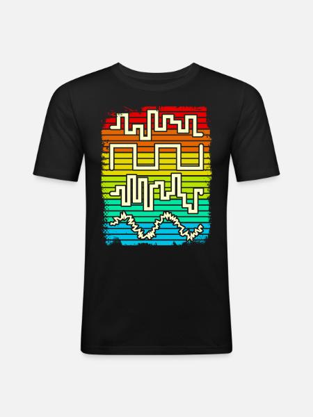 Synthétiseur Synthé Retro Wavefroms - T-shirt près du corps Homme - noir