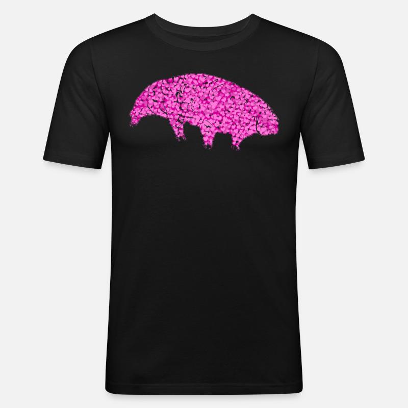 Tardigrade Wasserbär Herzen Bärtierchen - Männer Slim Fit T-Shirt - Schwarz