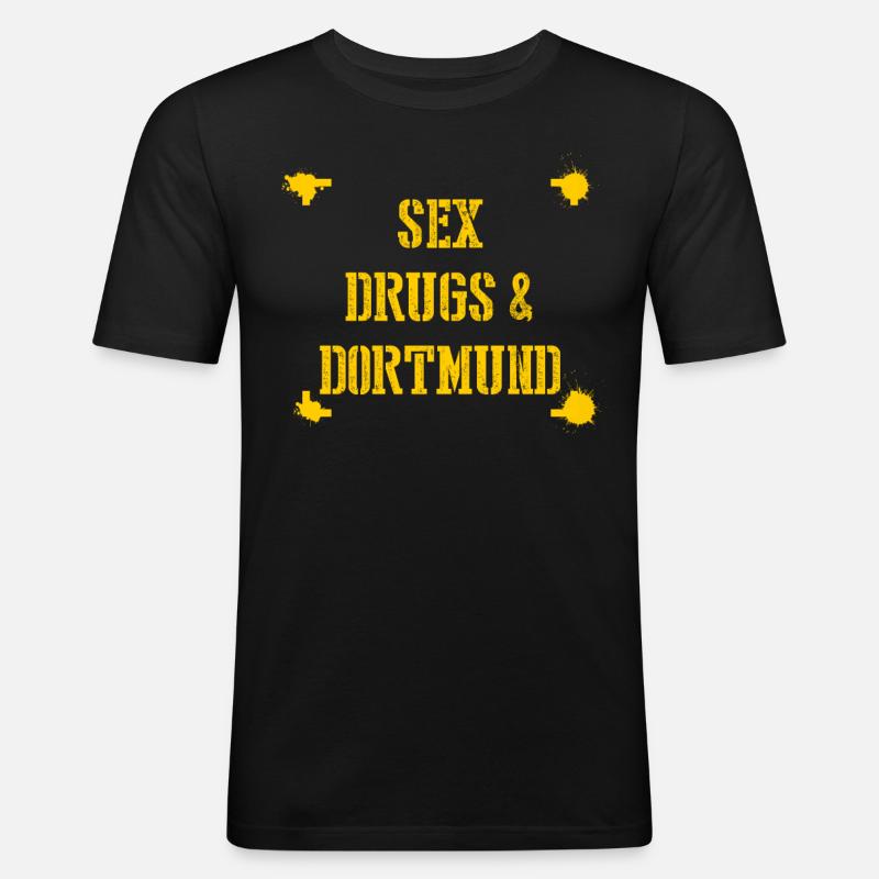 Dortmunder Spruch Dortmund - T-shirt près du corps Homme - noir