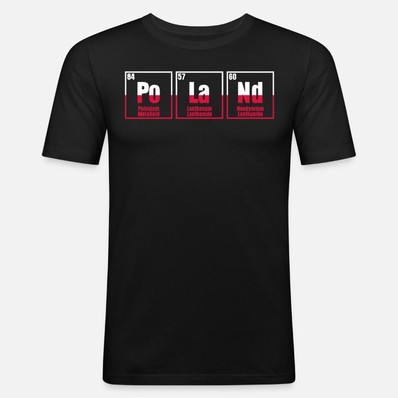 Polen Flagge Pole Elemente Polnisch - Männer Slim Fit T-Shirt - Schwarz