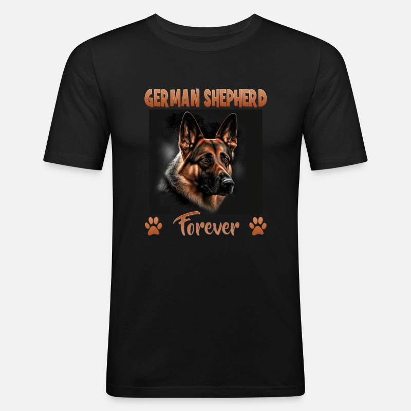 Hunde Deutscher Schäfer Hundeliebhaber - Männer Slim Fit T-Shirt - Schwarz