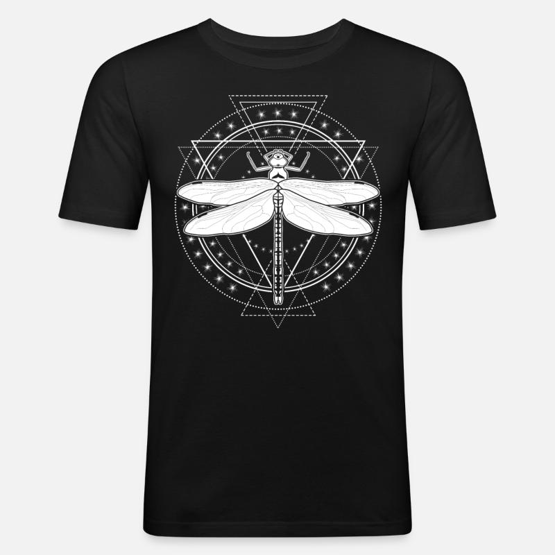 Libelle Okkulte Libellen - Männer Slim Fit T-Shirt - Schwarz