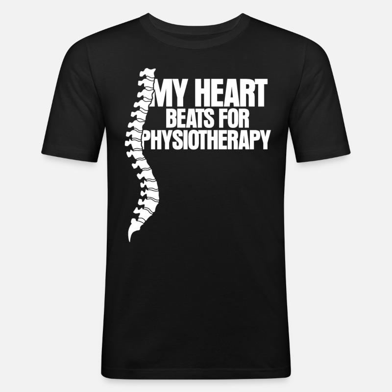 Physio Spruch Physiotherapeut - Männer Slim Fit T-Shirt - Schwarz