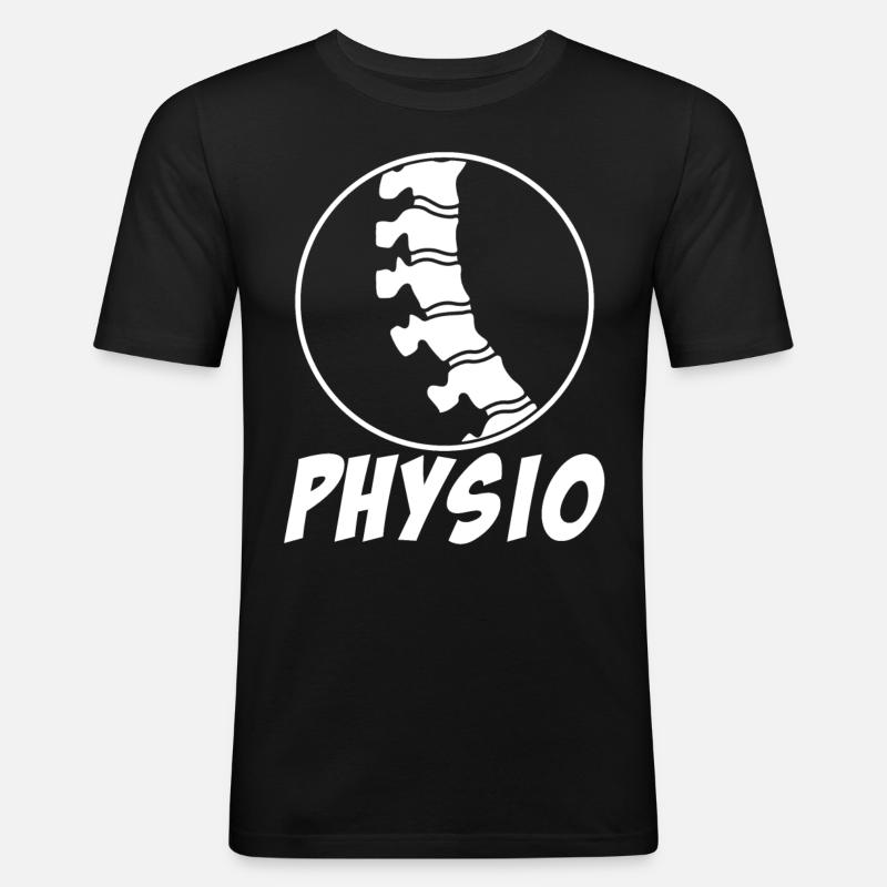 Physio Wirbelsäule Physiotherapeut - Männer Slim Fit T-Shirt - Schwarz