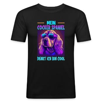 Hunde Spruch Cocker Spaniel für Hundeliebhaber - Männer Slim Fit T-Shirt - Schwarz - Vorne - Nik (191cm)