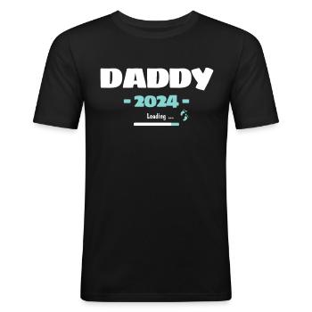 Daddy Loading 2024 Expectant Papa Father Birth - Men's Slim Fit T-Shirt - black - Front - Nik (191cm)