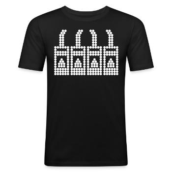 Fireplace Stove Woodburning stove - Men's Slim Fit T-Shirt - black - Front - Nik (191cm)