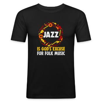 Jazz Musik Orchester Musiker - Männer Slim Fit T-Shirt - Schwarz - Vorne - Nik (191cm)