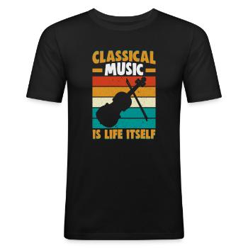 Classical Music Orchestra Musicians - Men's Slim Fit T-Shirt - black - Front - Nik (191cm)