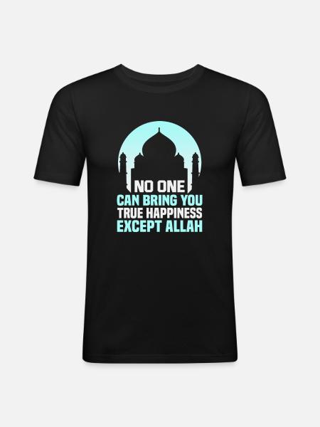 Quran Verse Islam Quotes Muslim Ramadan Texts - Men's Slim Fit T-Shirt - black