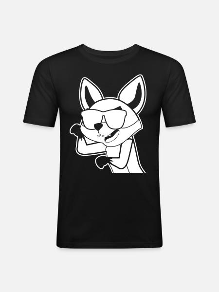 Fox with sunglasses - Men's Slim Fit T-Shirt - black