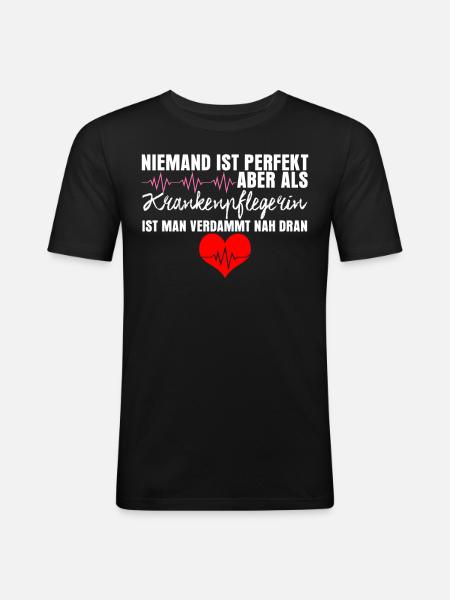 Krankenschwester lustig Krankenpflegerin - Männer Slim Fit T-Shirt - Schwarz