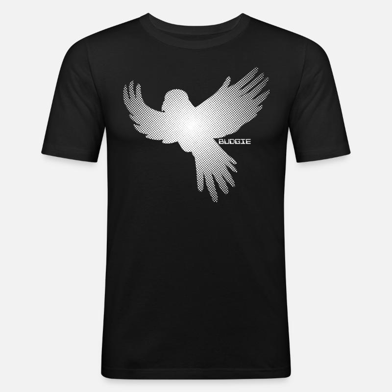 Budgerigar disant perruches - T-shirt près du corps Homme - noir
