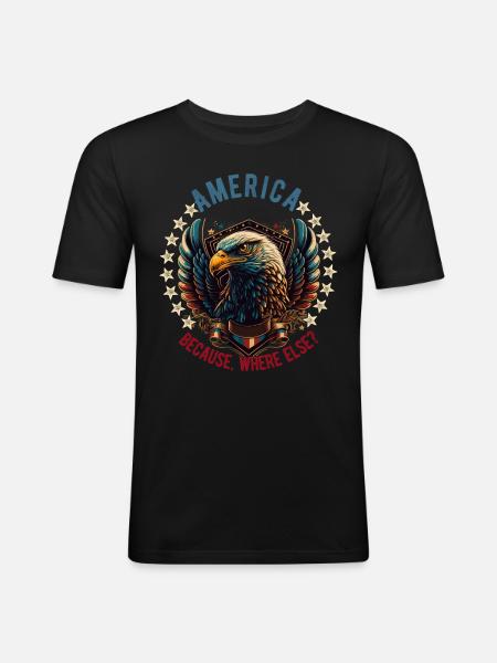 American Patriotic USA Design - Men's Slim Fit T-Shirt - black