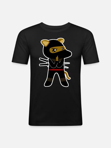 Ninja Dog Dogs Ninjas - Men's Slim Fit T-Shirt - black
