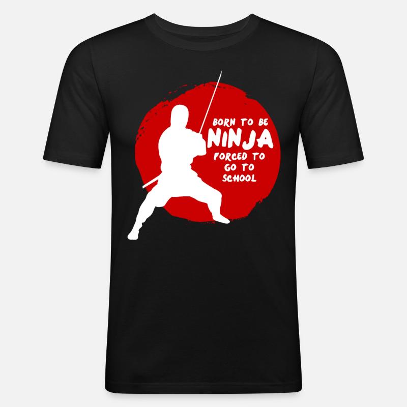 Ninja Schulkind Schule Ninjas - Männer Slim Fit T-Shirt - Schwarz