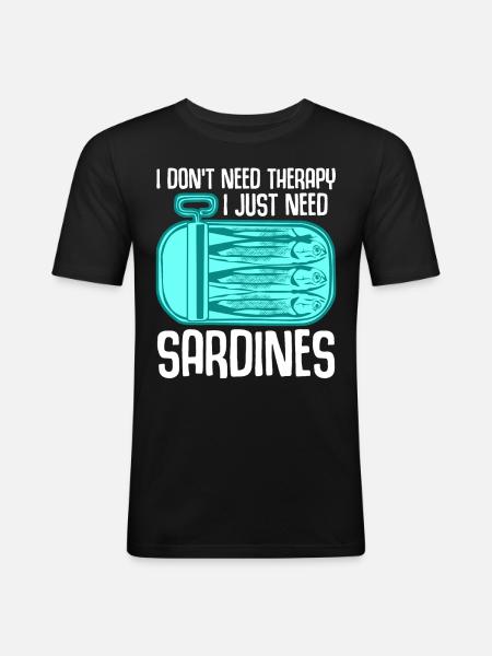 Sardiner i tin sardiner tin sardiner - Herre Slim Fit T-Shirt - sort