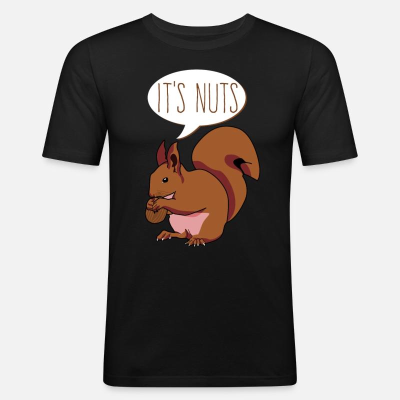 Eichhörnchen It's Nuts Squirrel - Men's Slim Fit T-Shirt - black