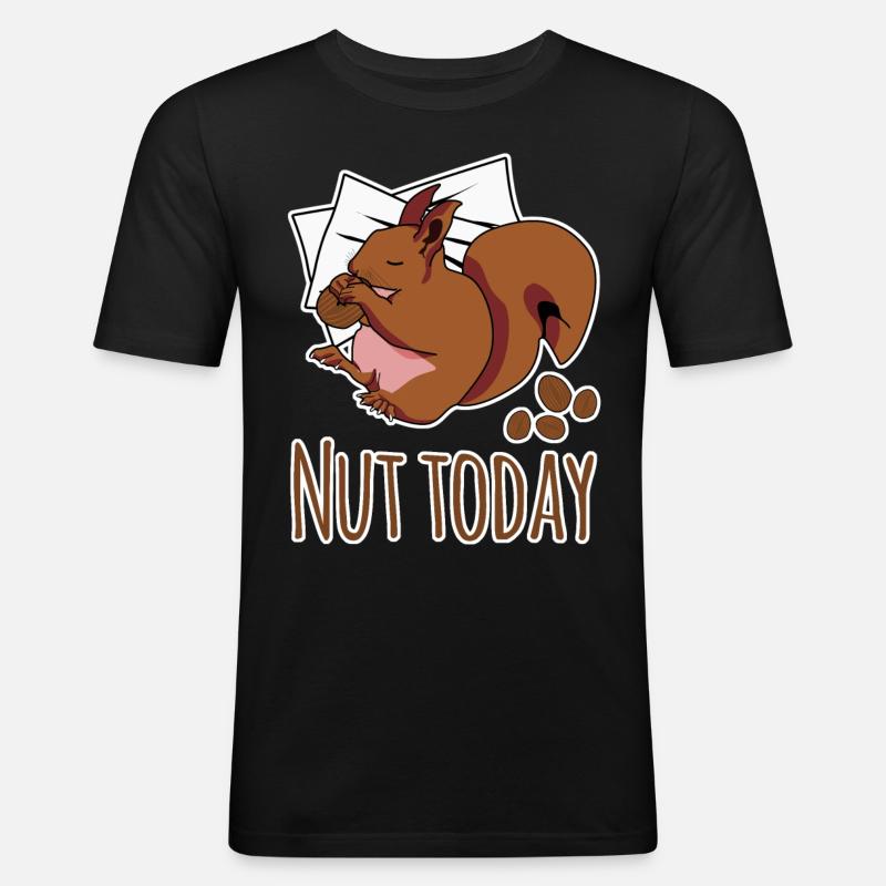 Eichhörnchen Nut Today - Männer Slim Fit T-Shirt - Schwarz