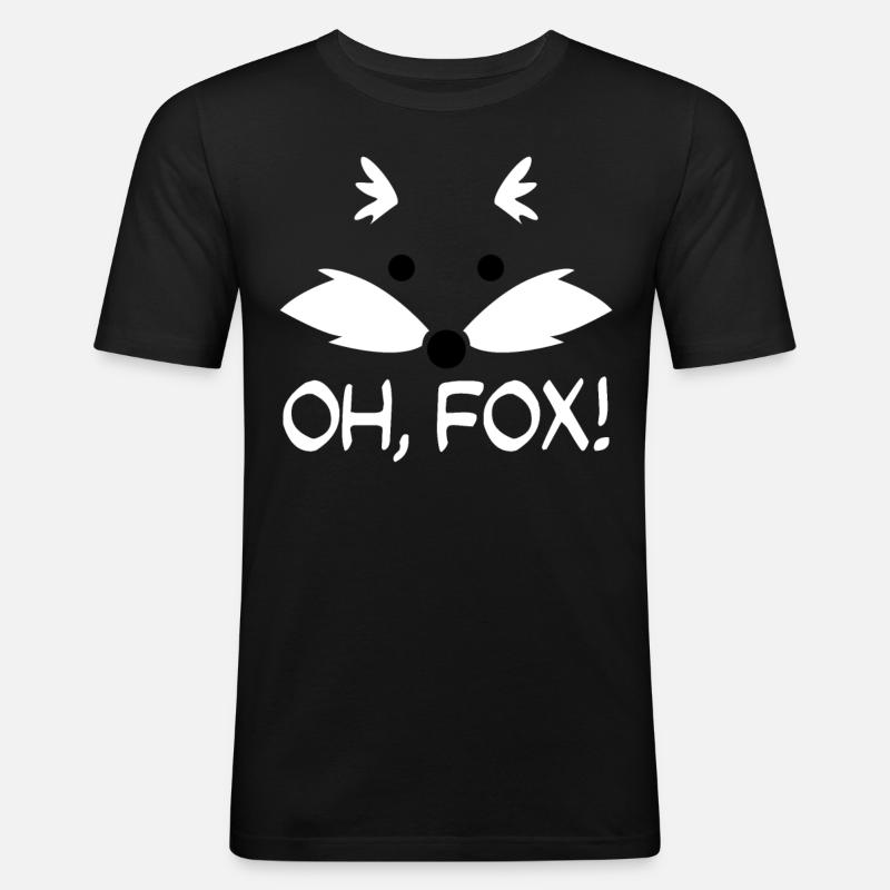 Fuchs Statement Füchse - Männer Slim Fit T-Shirt - Schwarz