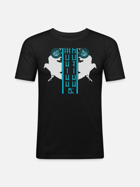 Vegvisir Ravens Valhalla Vikings - Men's Slim Fit T-Shirt - black