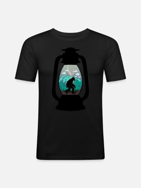 Bigfoot Hiking Outdoor Hike - Men's Slim Fit T-Shirt - black