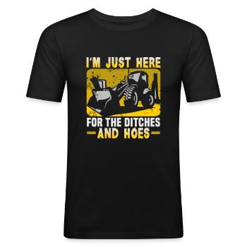 Conception d’opérateurs de grue pour les opérateurs d’excavatrices et les travailleurs de la construction - T-shirt près du corps Homme - noir - Devant - Nik (191cm)