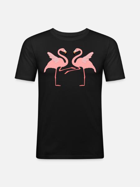 Boogie Woogie Flamingos Dancer Swing - Men's Slim Fit T-Shirt - black