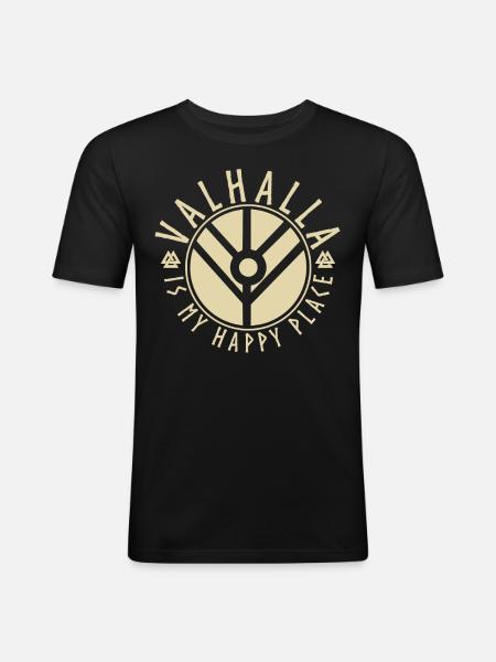 Wikinger Spruch - Männer Slim Fit T-Shirt - Schwarz