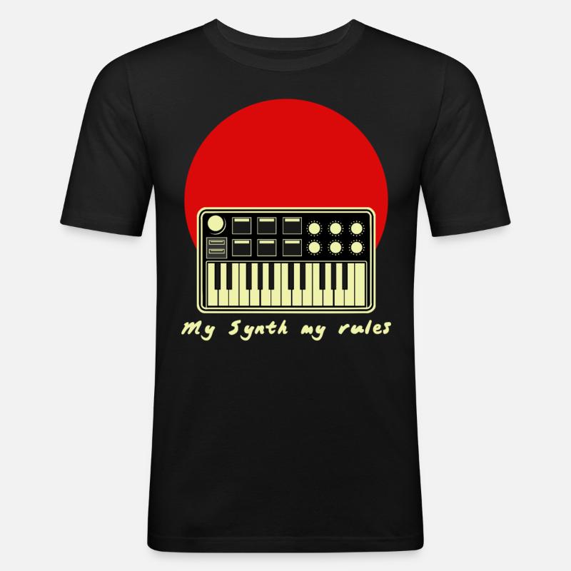 Synth Synthesizer Synthesizers - Männer Slim Fit T-Shirt - Schwarz