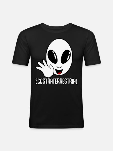 Alien Egg Extraterrestrial Egghead - Men's Slim Fit T-Shirt - black