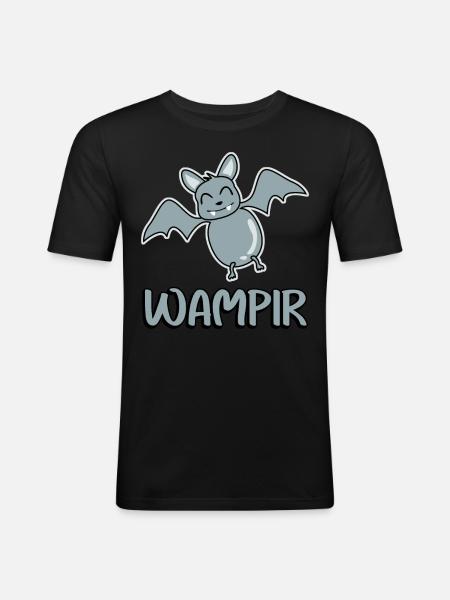 Fat Vampire Bat - Men's Slim Fit T-Shirt - black