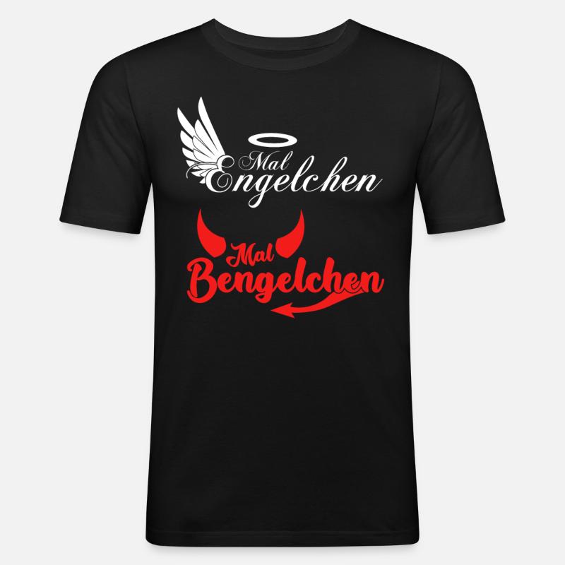 Engel Bengelchen Heiligenschein Bengel - Männer Slim Fit T-Shirt - Schwarz