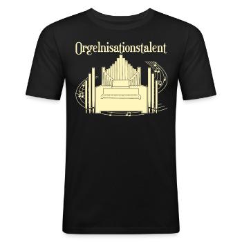 Orgel Orgelspieler Organisten Organist - Männer Slim Fit T-Shirt - Schwarz - Vorne - Nik (191cm)
