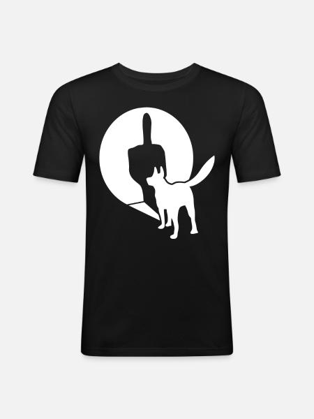 White Shepherd Middle Finger - Men's Slim Fit T-Shirt - black