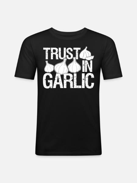 Trust in Garlic Garlic Clove - Men's Slim Fit T-Shirt - black