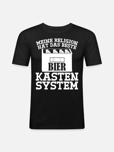 Bier Bierkiste Bierbrauer - Männer Slim Fit T-Shirt - Schwarz