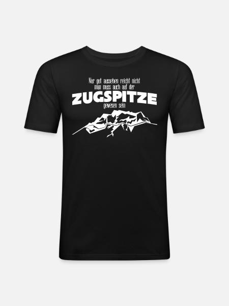 Zugspitze Berge Bergsteigen - Männer Slim Fit T-Shirt - Schwarz