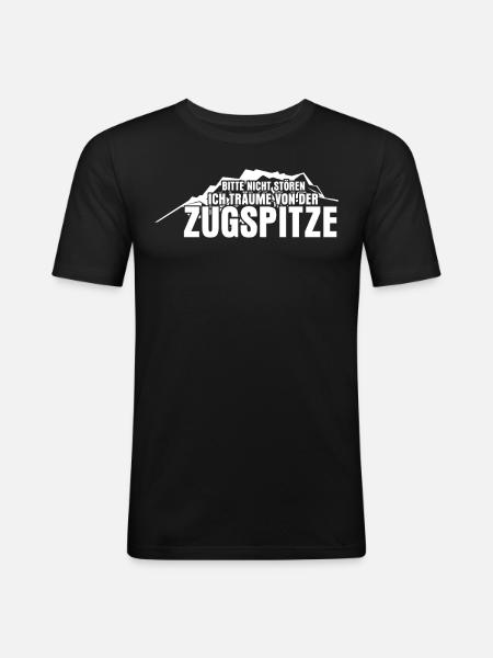 Zugspitze Witz Berge Bergsteigen - Männer Slim Fit T-Shirt - Schwarz
