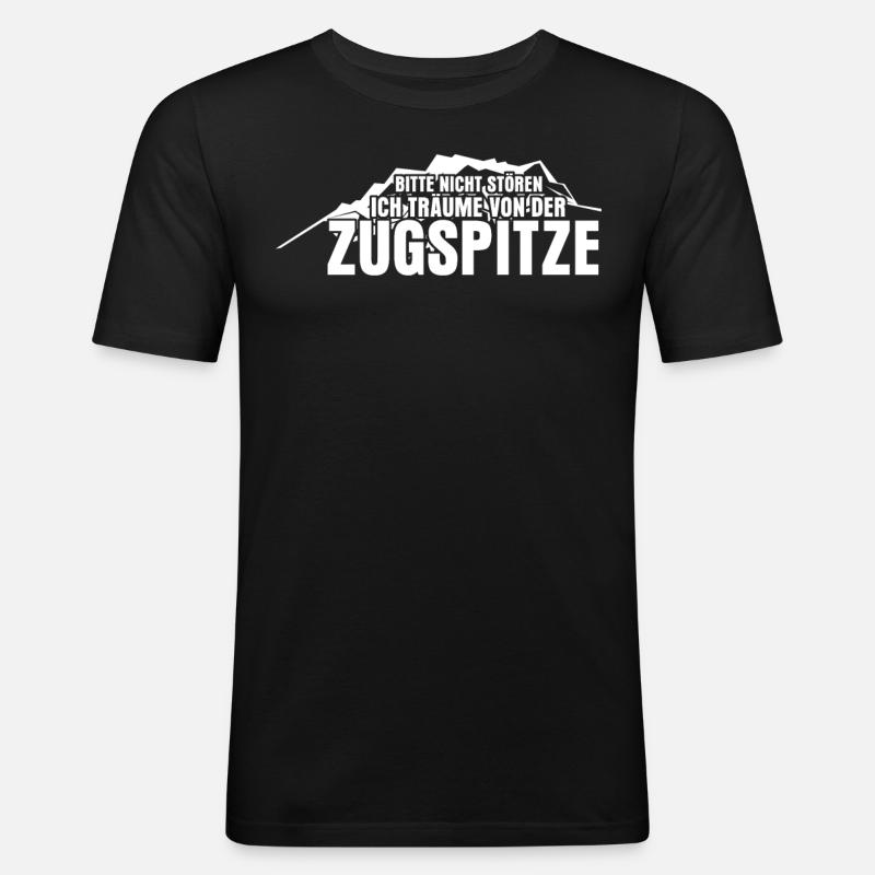 Zugspitze Witz Berge Bergsteigen - Männer Slim Fit T-Shirt - Schwarz
