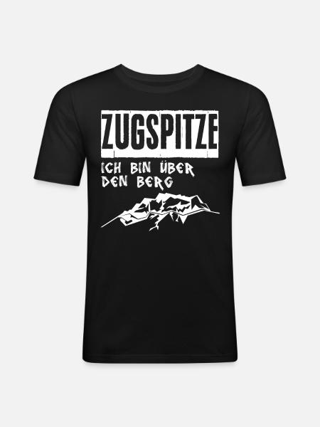 Zugspitze Berg Bergsteiger - Männer Slim Fit T-Shirt - Schwarz