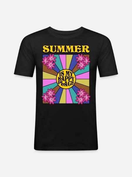 Summer retro sun - Men's Slim Fit T-Shirt - black