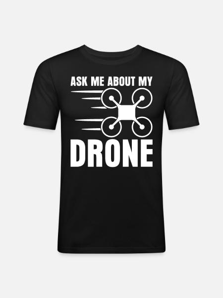 Drohne Quadcopter Quadrocopter Drone - Men's Slim Fit T-Shirt - black