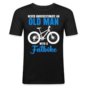 Fat Bike Old Man Fatbike - Men's Slim Fit T-Shirt - black - Front - Nik (191cm)