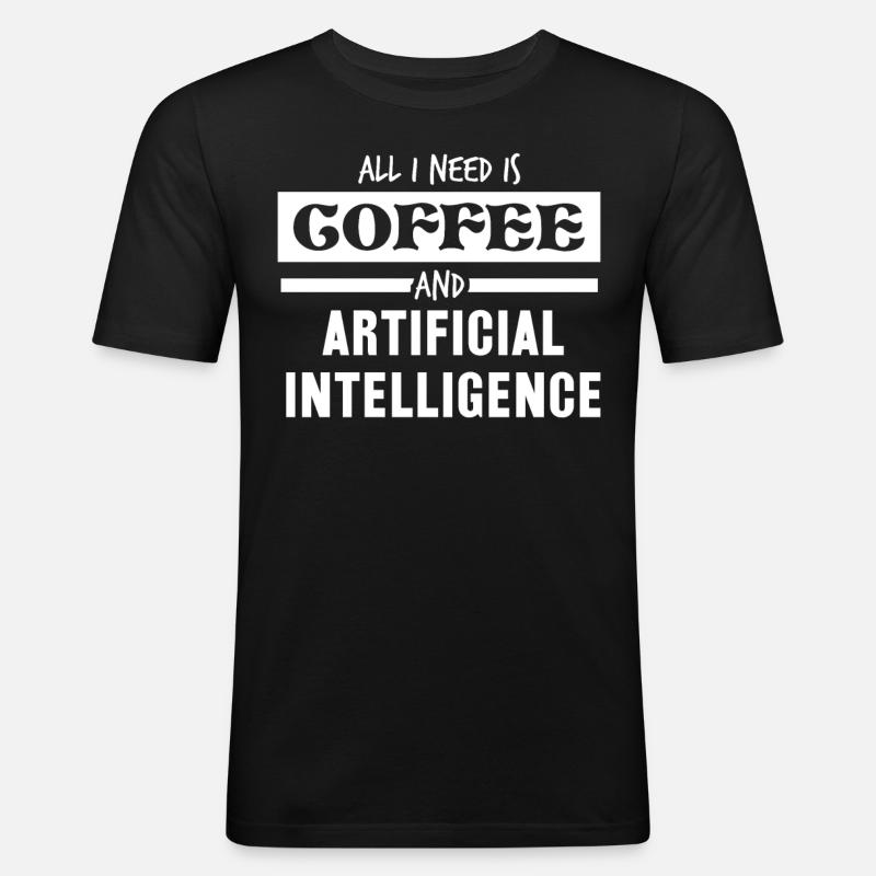 Artificial intelligence and coffee - Men's Slim Fit T-Shirt - black