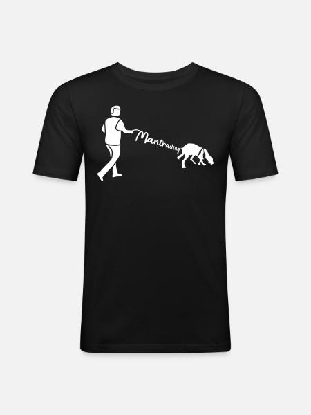 Mantrailing Leash Mantrailer Dogs - Men's Slim Fit T-Shirt - black