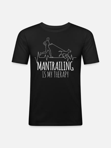Mantrailing Therapy Mantrailer Dogs - Men's Slim Fit T-Shirt - black