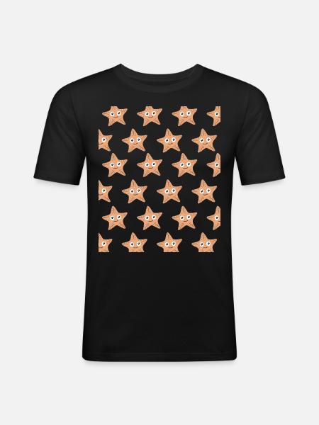 Seestern Seesterne - Männer Slim Fit T-Shirt - Schwarz