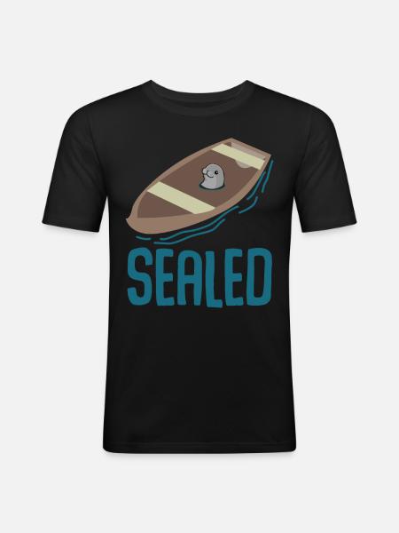 Seal Seal Pun Seal - Men's Slim Fit T-Shirt - black