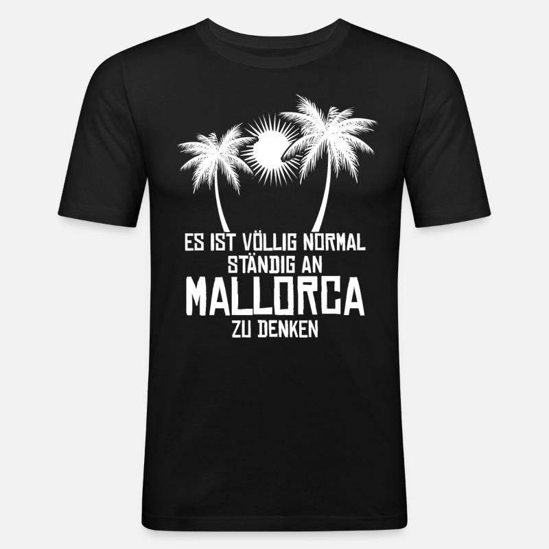 Mallorca Palma - Männer Slim Fit T-Shirt - Schwarz
